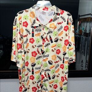 San Francisco Giants/  Coca-Cola  Cream Hawaiian Camp Shirt